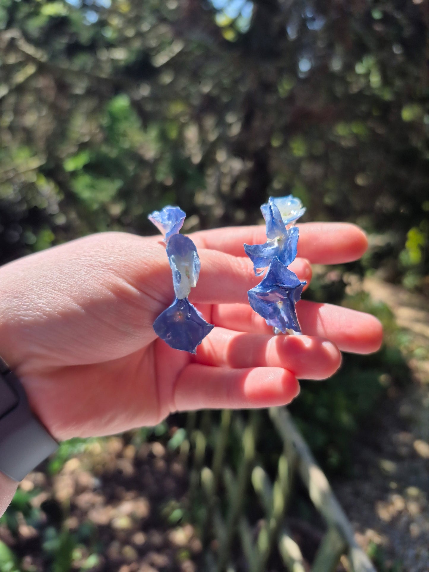 Real blue hydrangea flower hoops