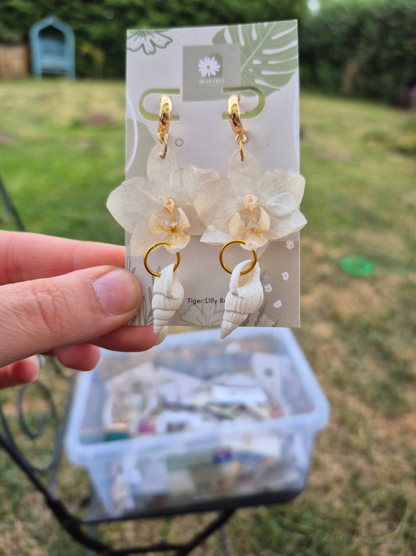 Phalaenopsis orchid earrings