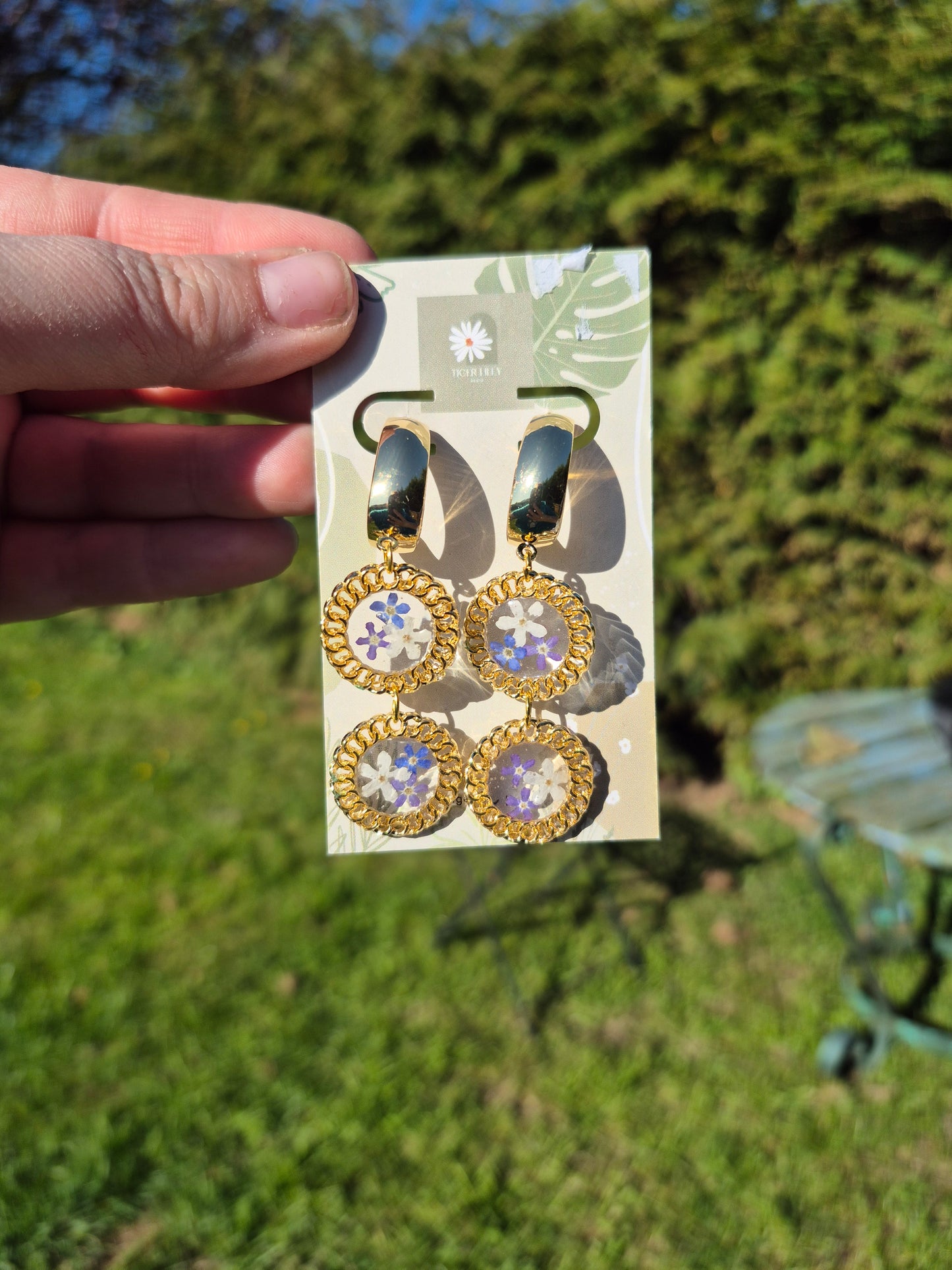 Forget me not trio dangles
