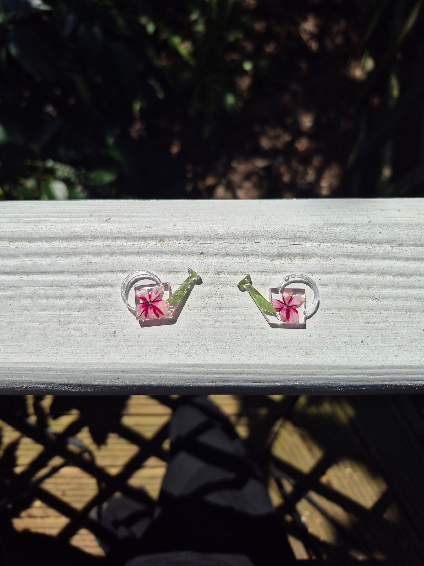 Floral watering can hoop charms