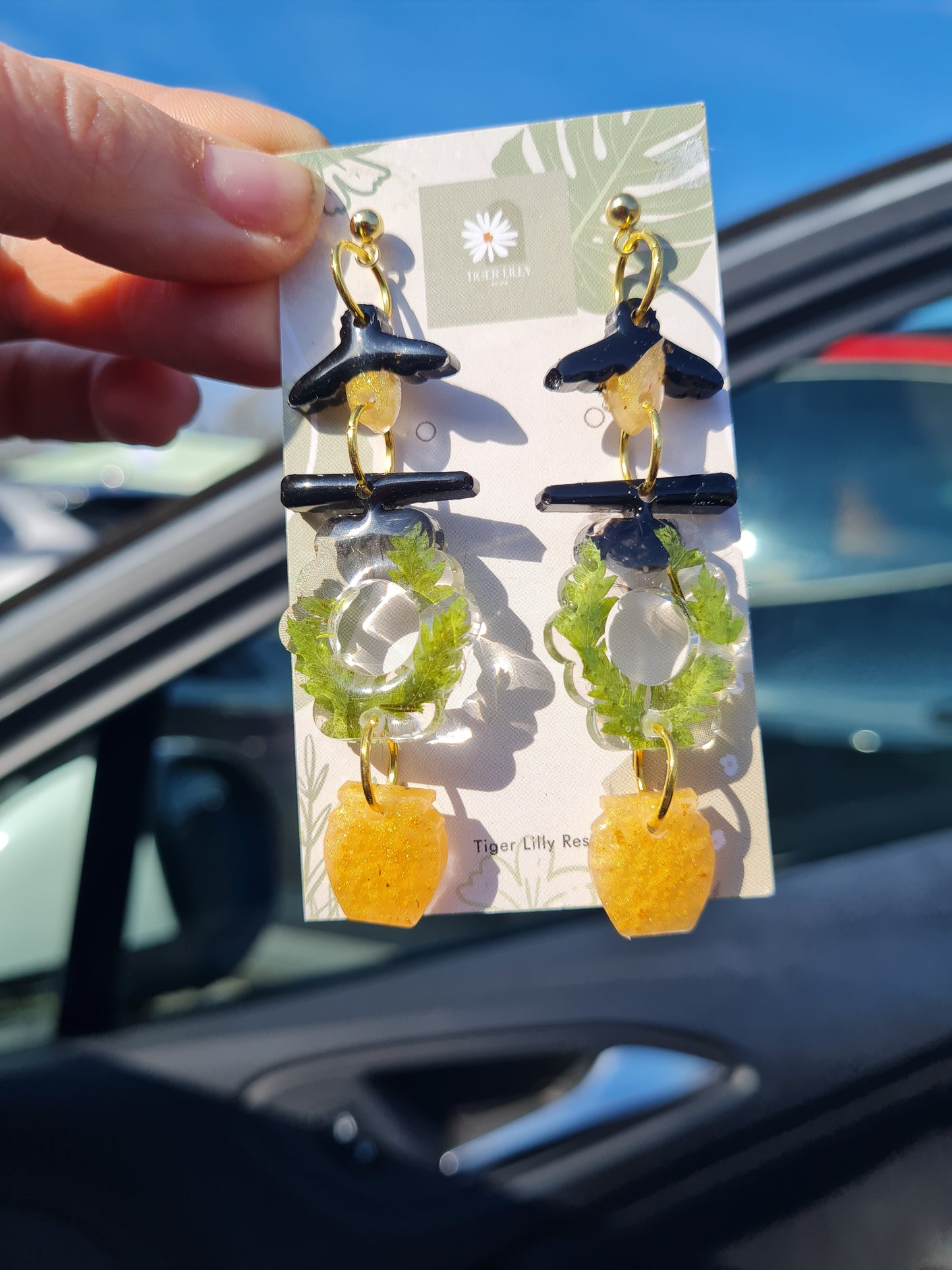 Bee hive earrings