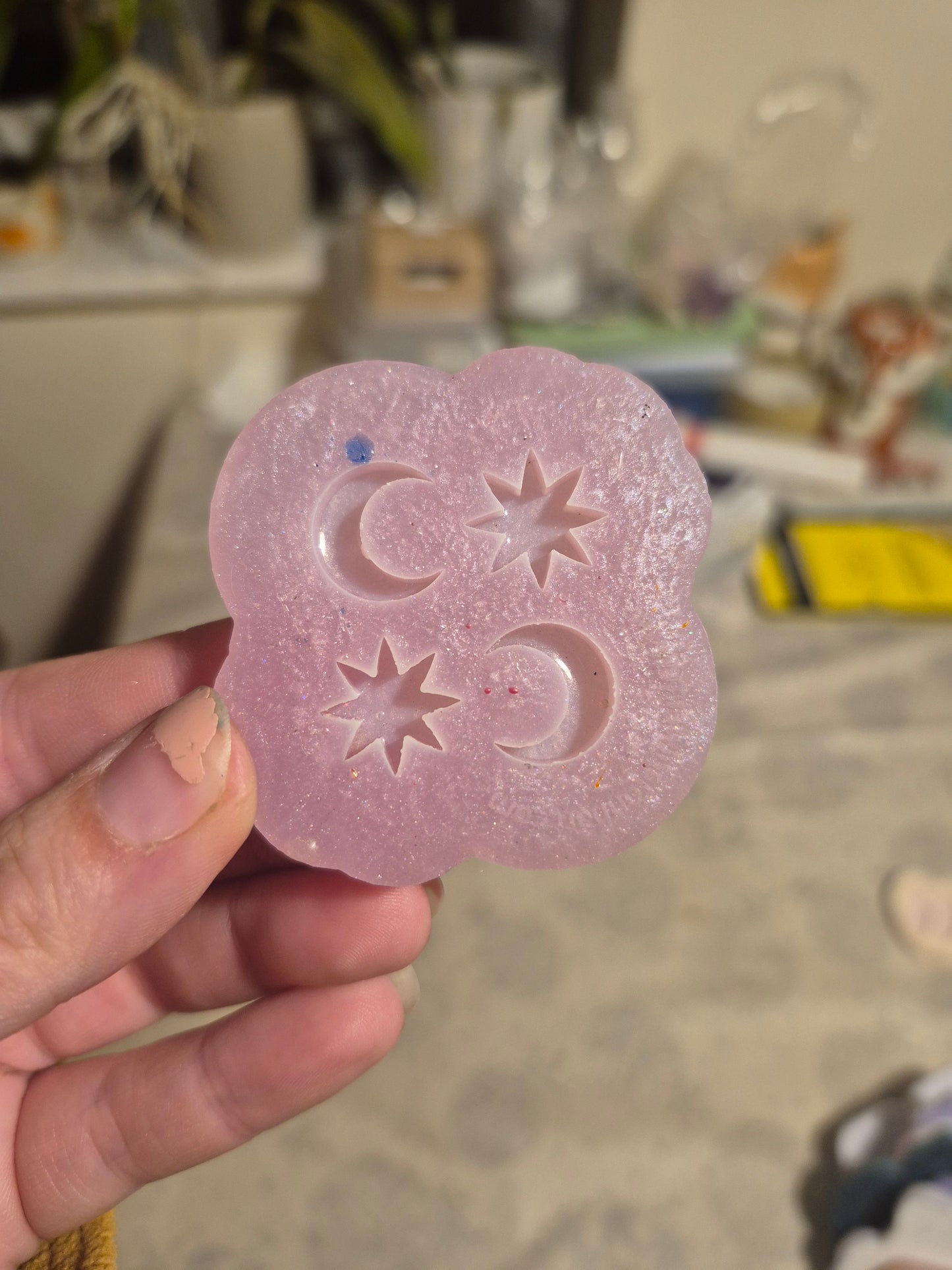 Moon and stars Domed stud mould