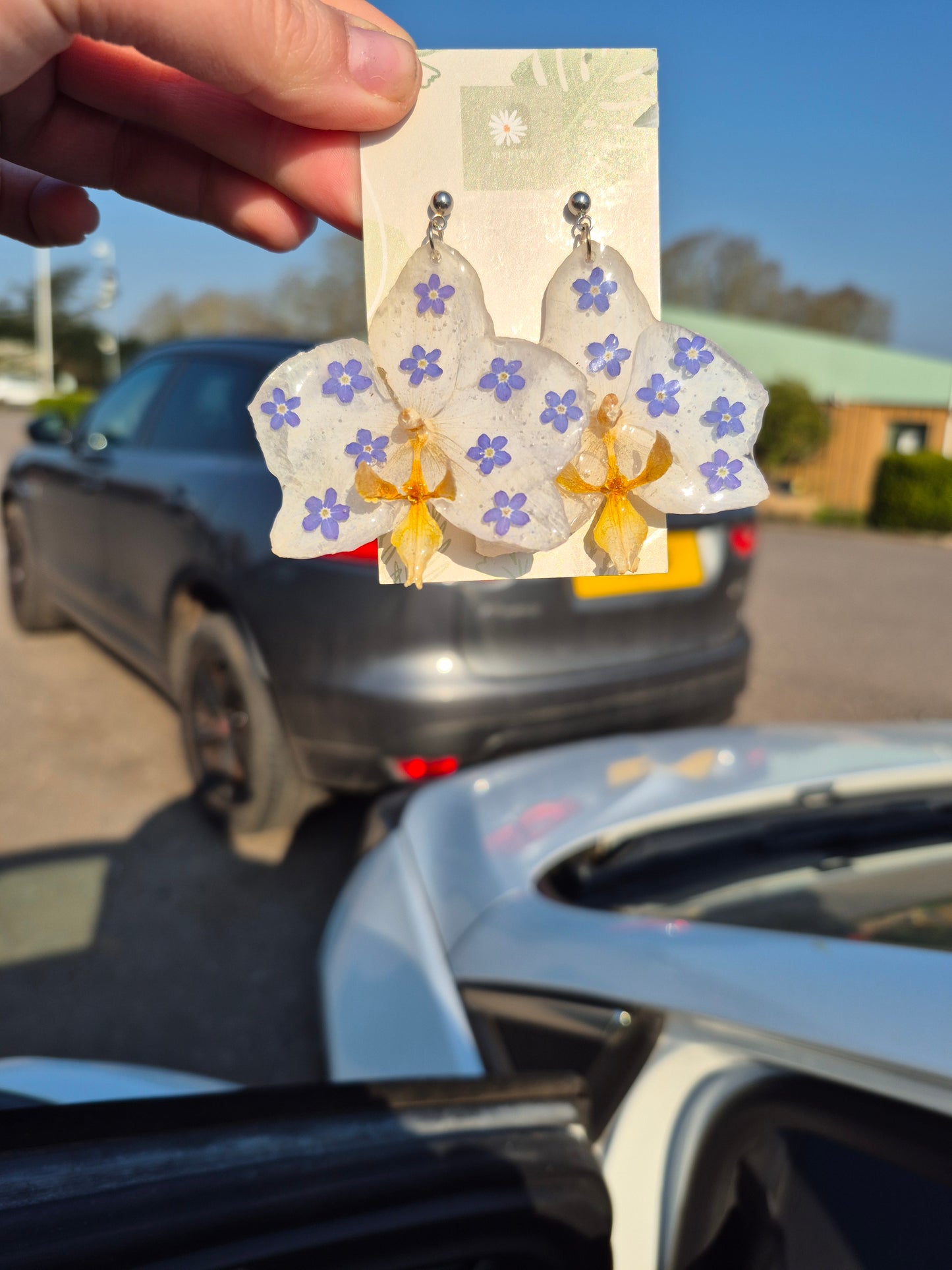 forget me not orchid earrings