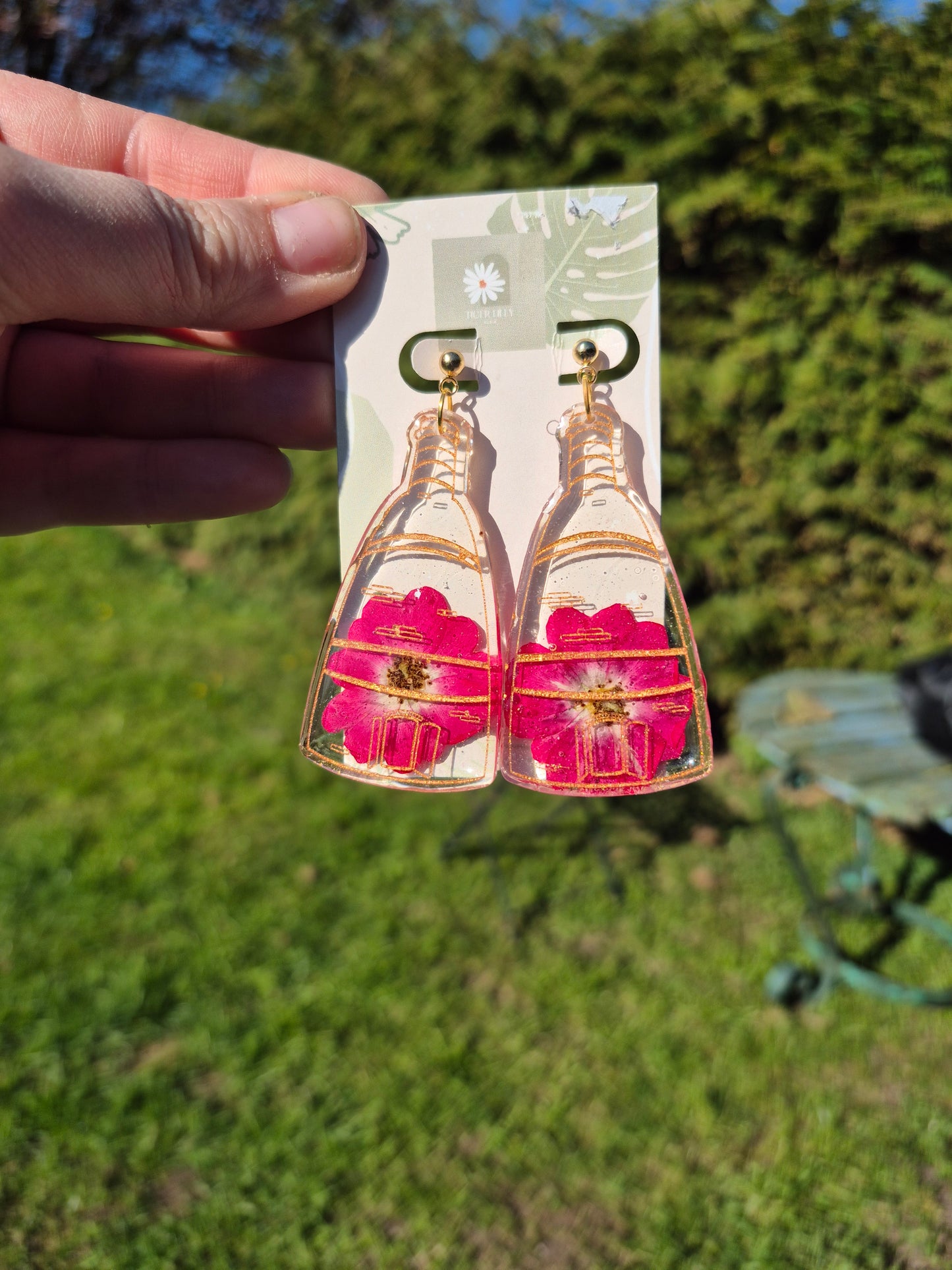 Rose pottery kiln earrings
