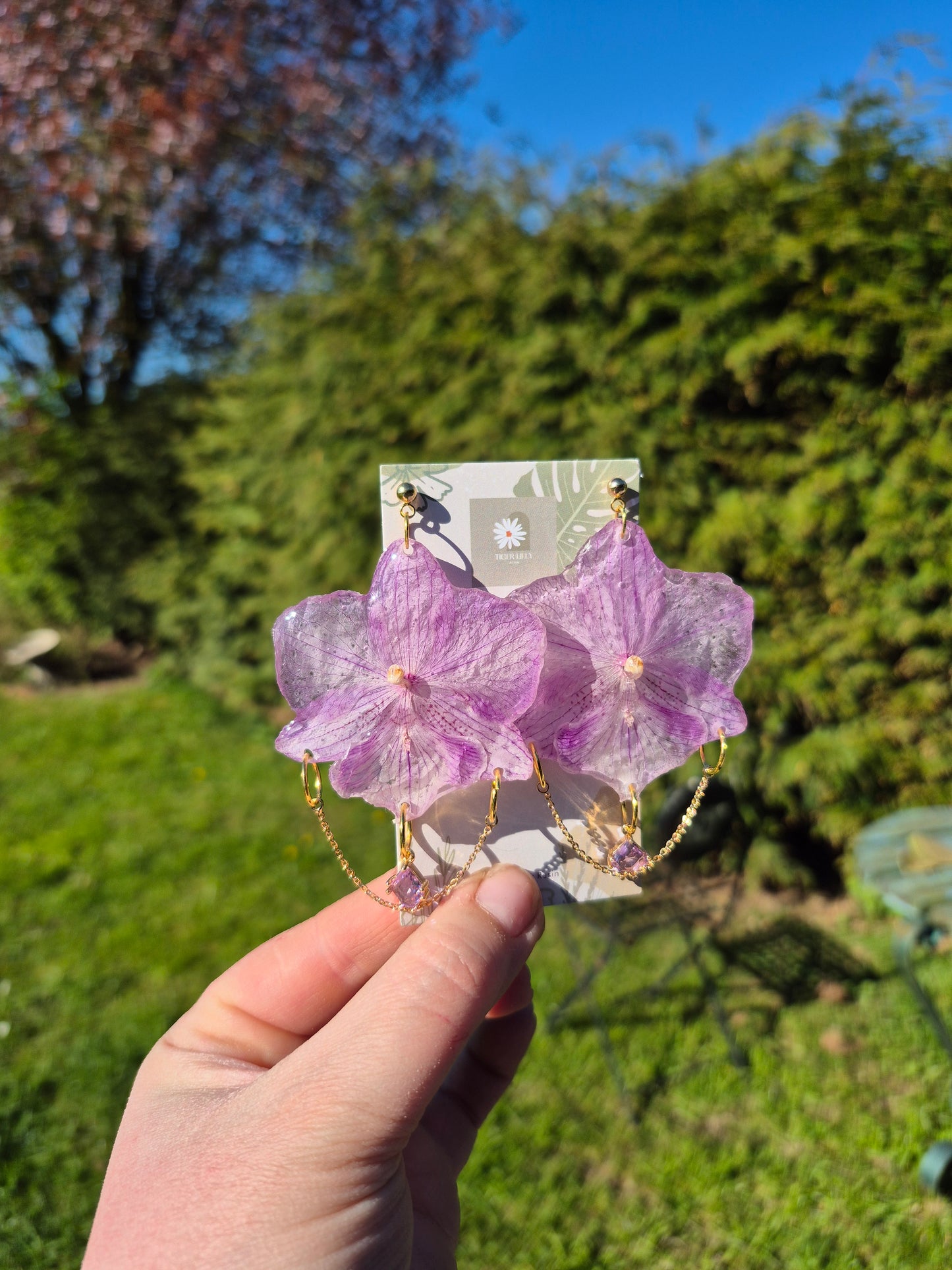 Pink phalaenopsis orchid earrings