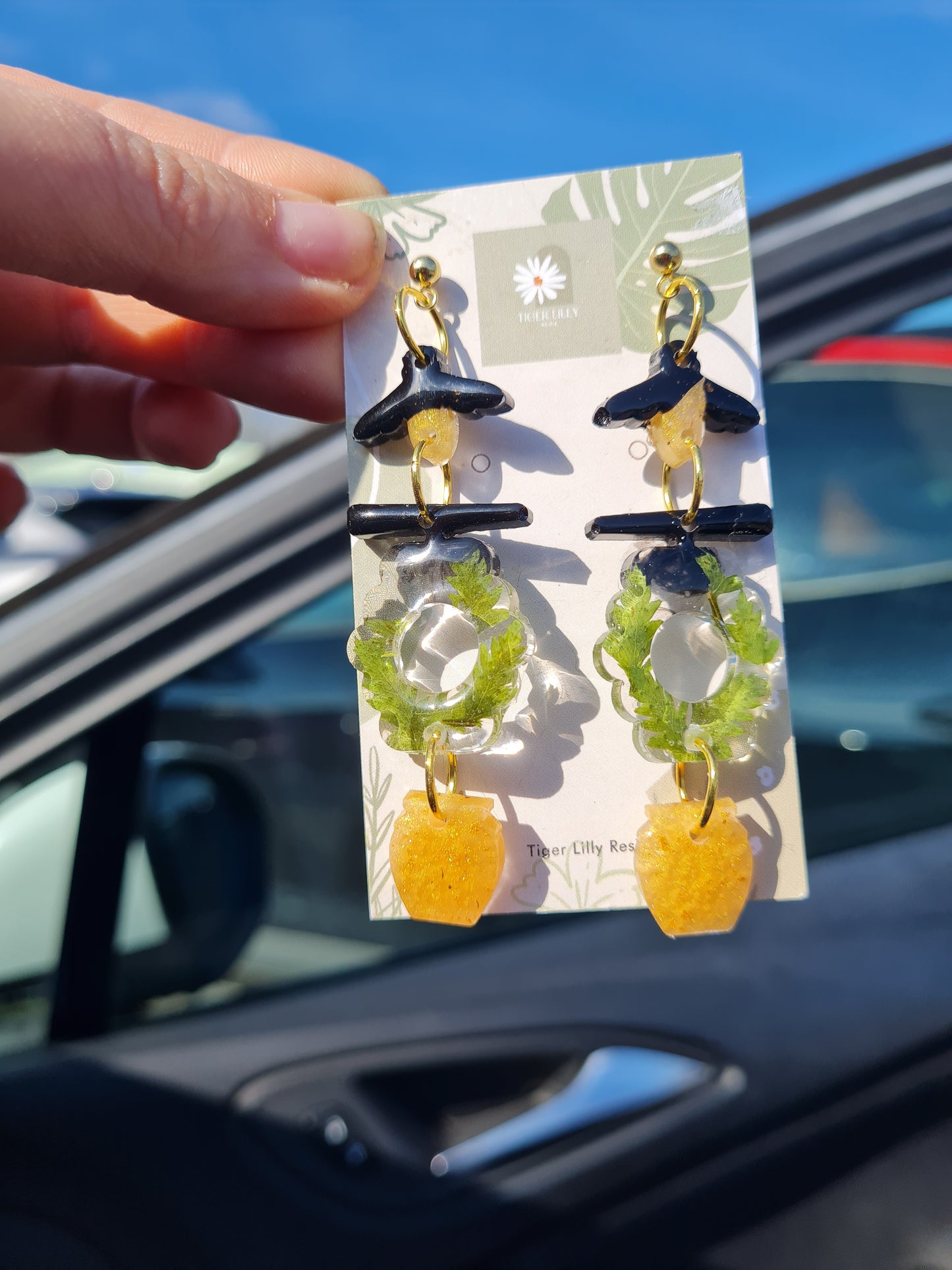 Bee hive earrings