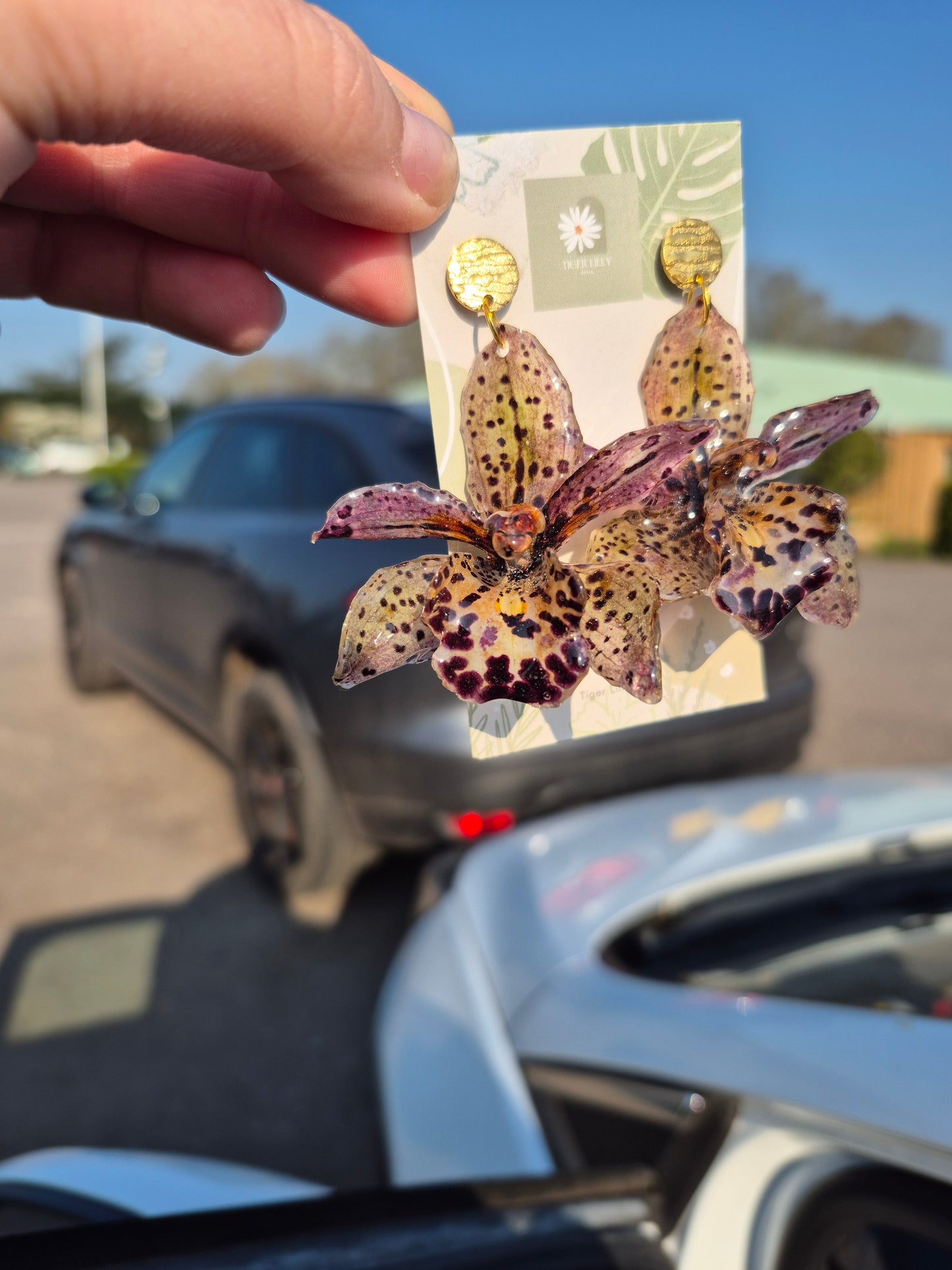 Cymbidium Magic Vogel earrings