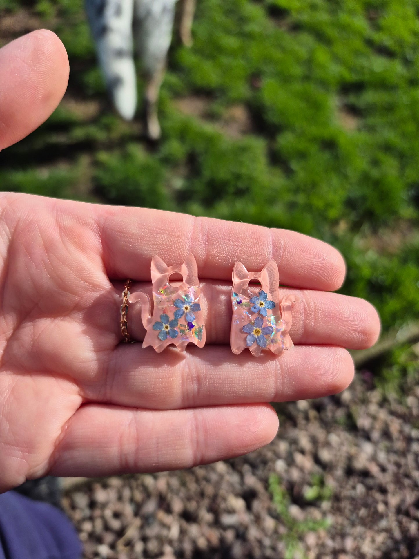 Kitty ghosts hoop charms