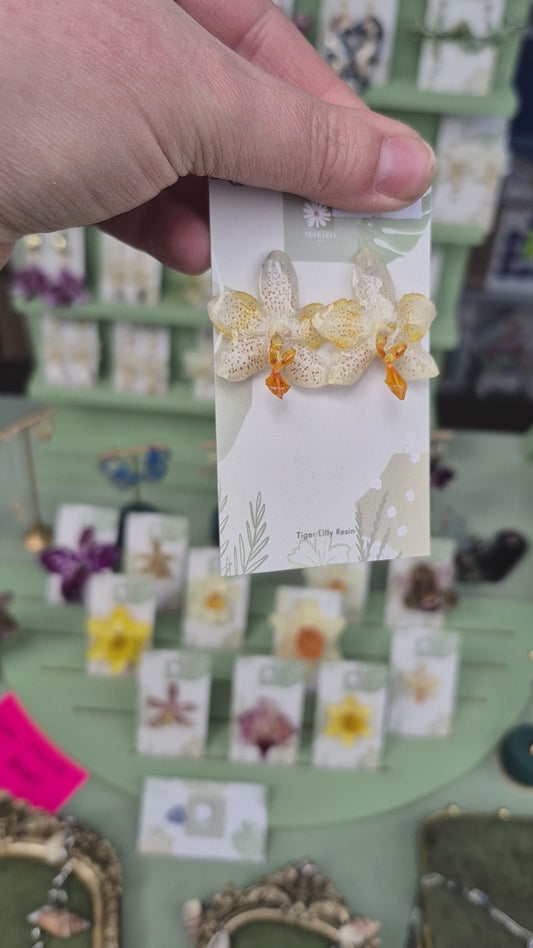 Phalaenopsis mini mark orchid stud earrings