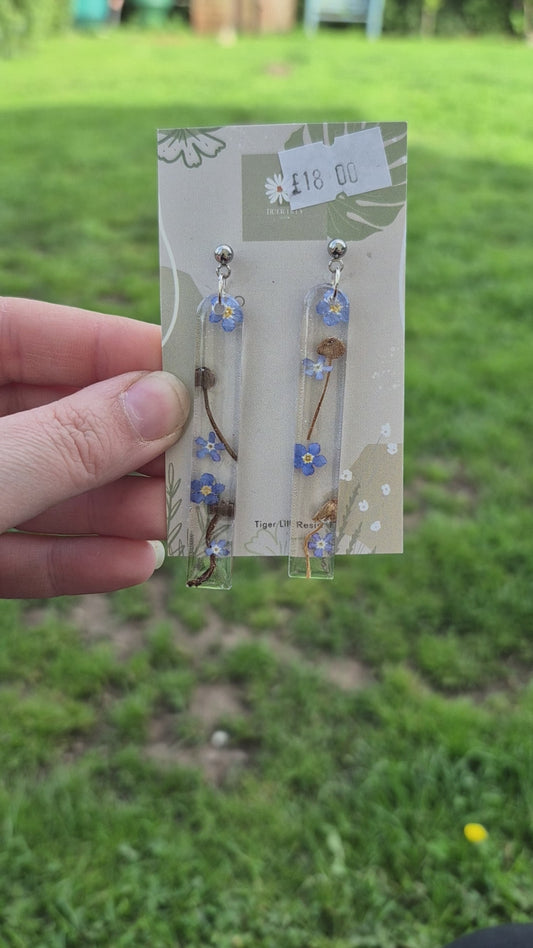 Woodland long arch earrings