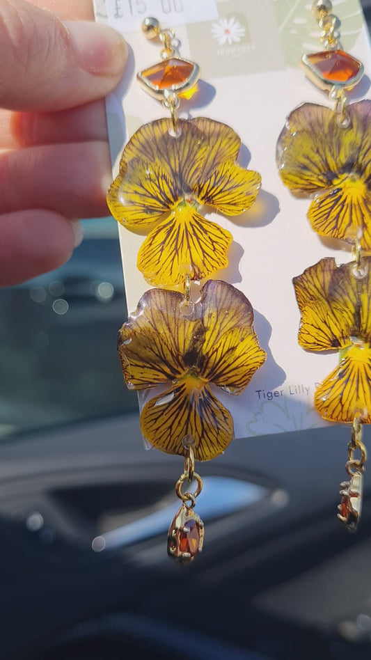 Tigers eye viola dangles
