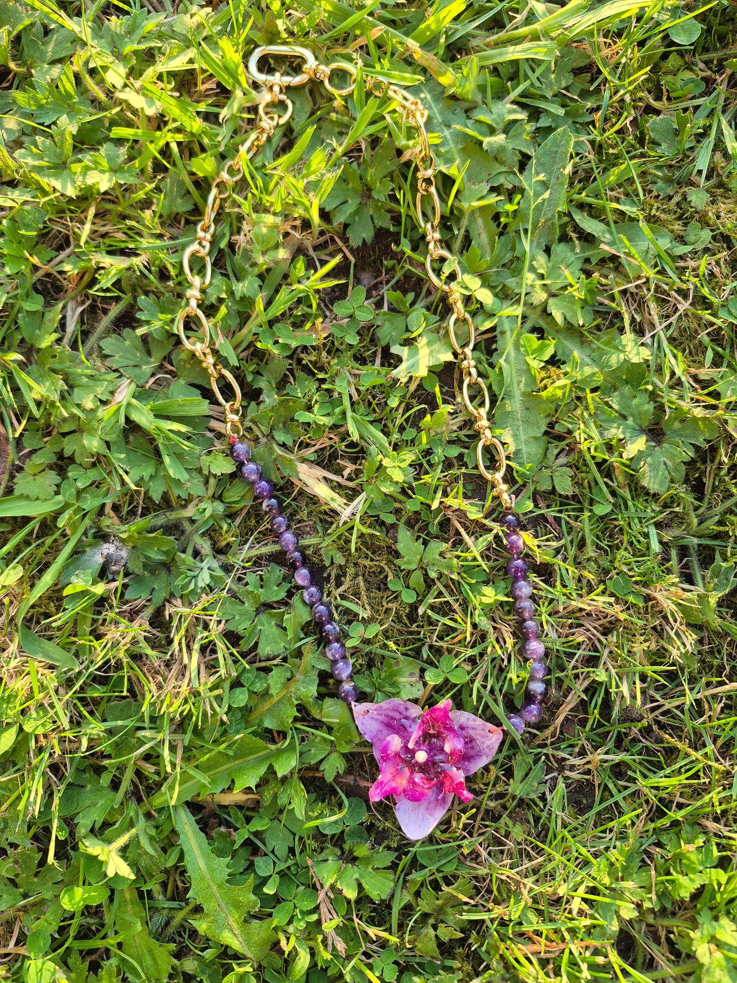Peloric phalaenopsis amethyst necklace