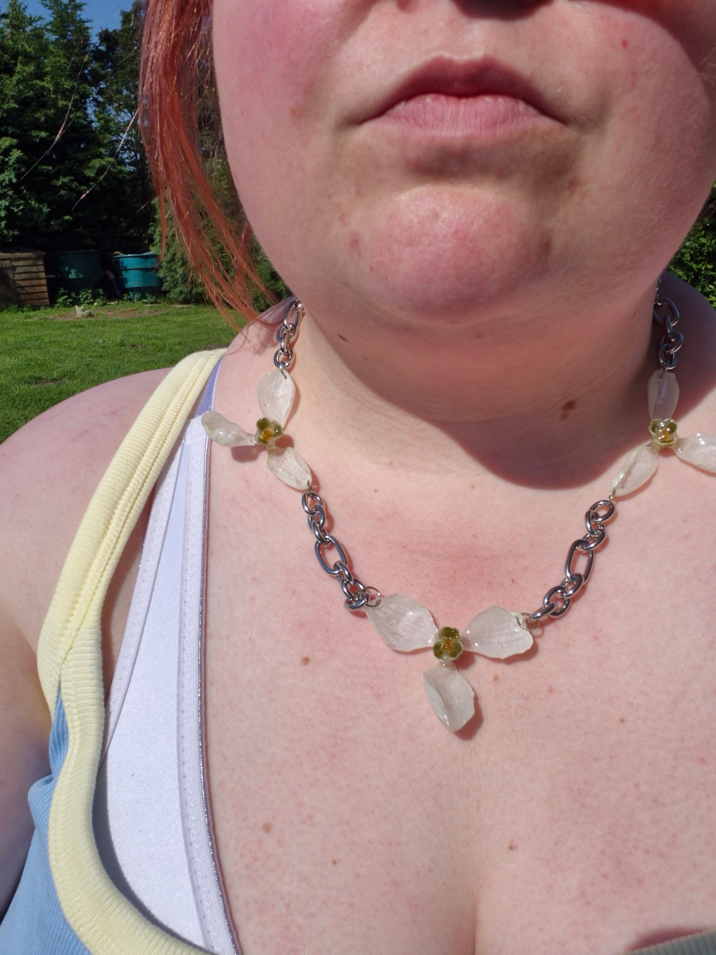 Triple large snowndrop flower pendant