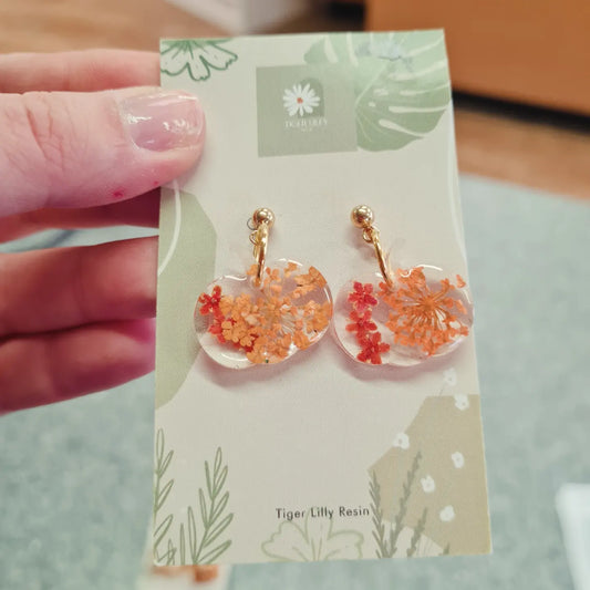 floral pumpkin earrings