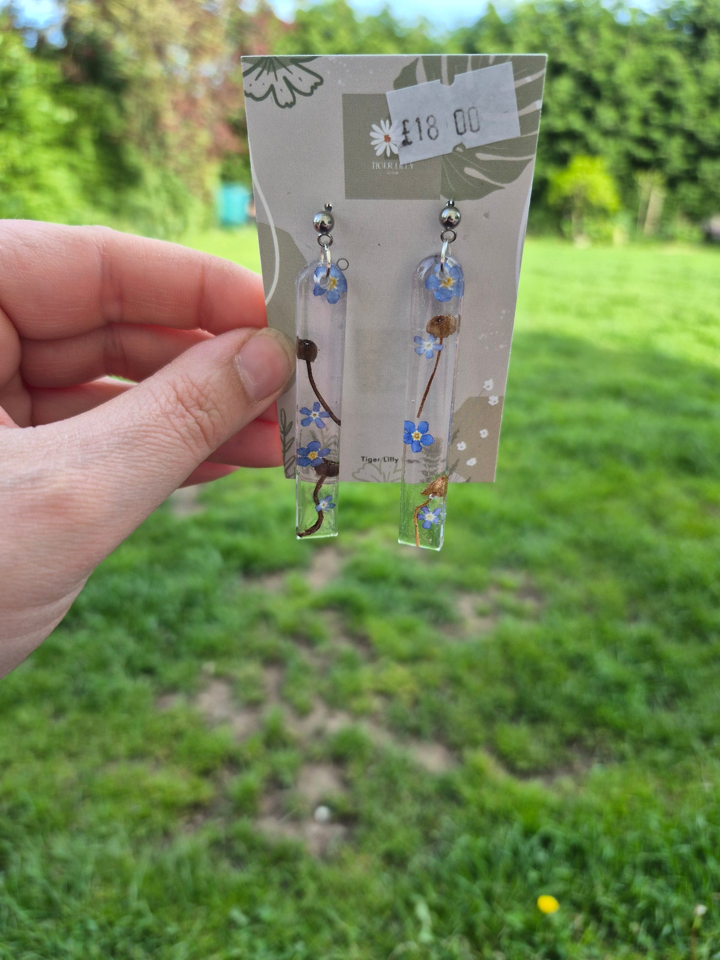 Woodland long arch earrings
