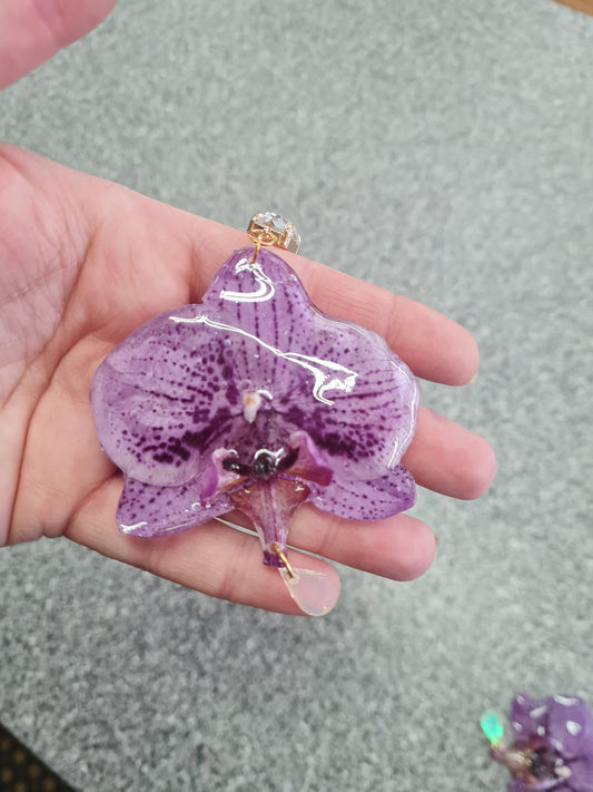 Large Purple Phalaenopsis earrings