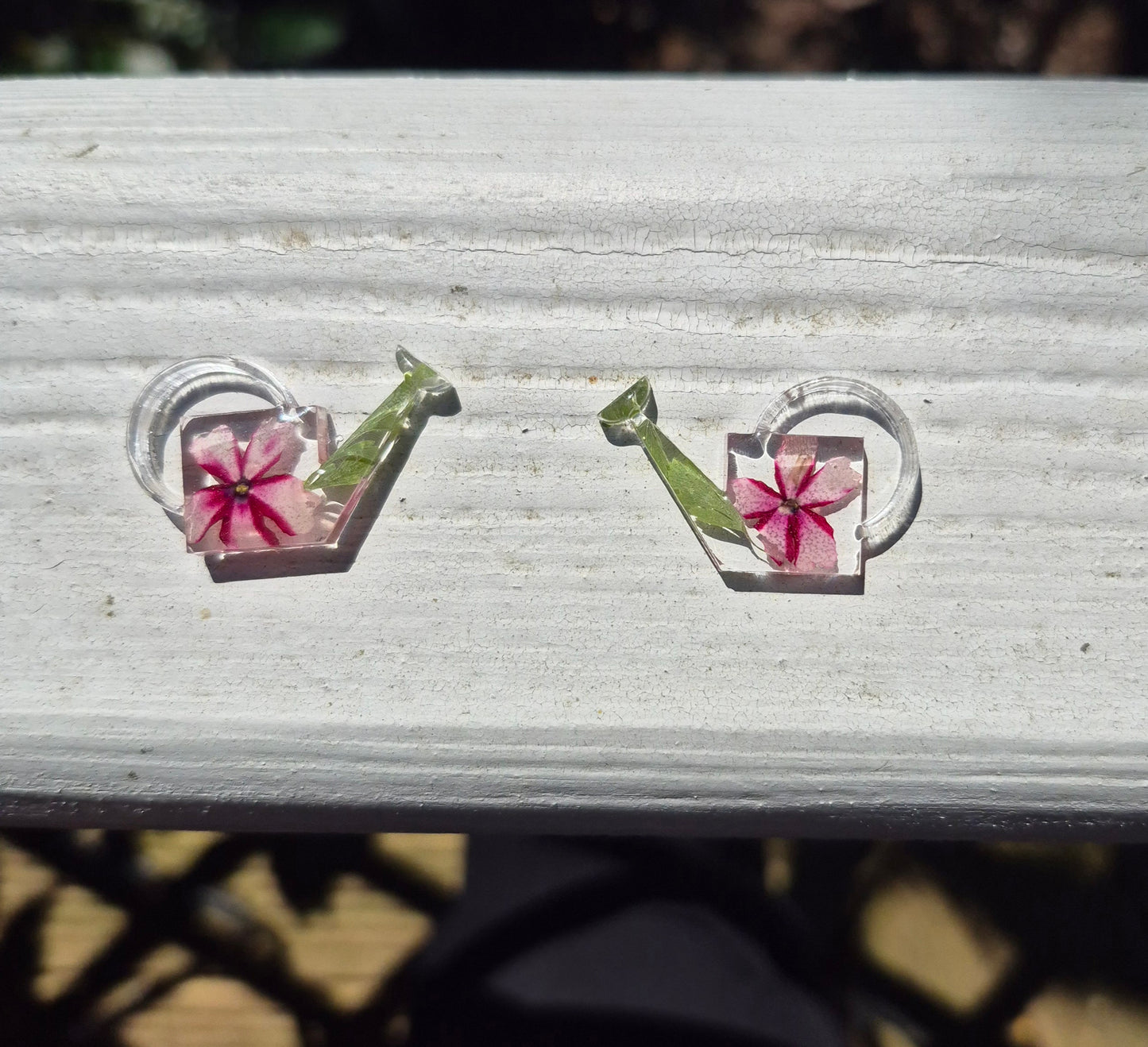 Floral watering can hoop charms