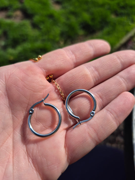 25mm stainless steel hoop earrings