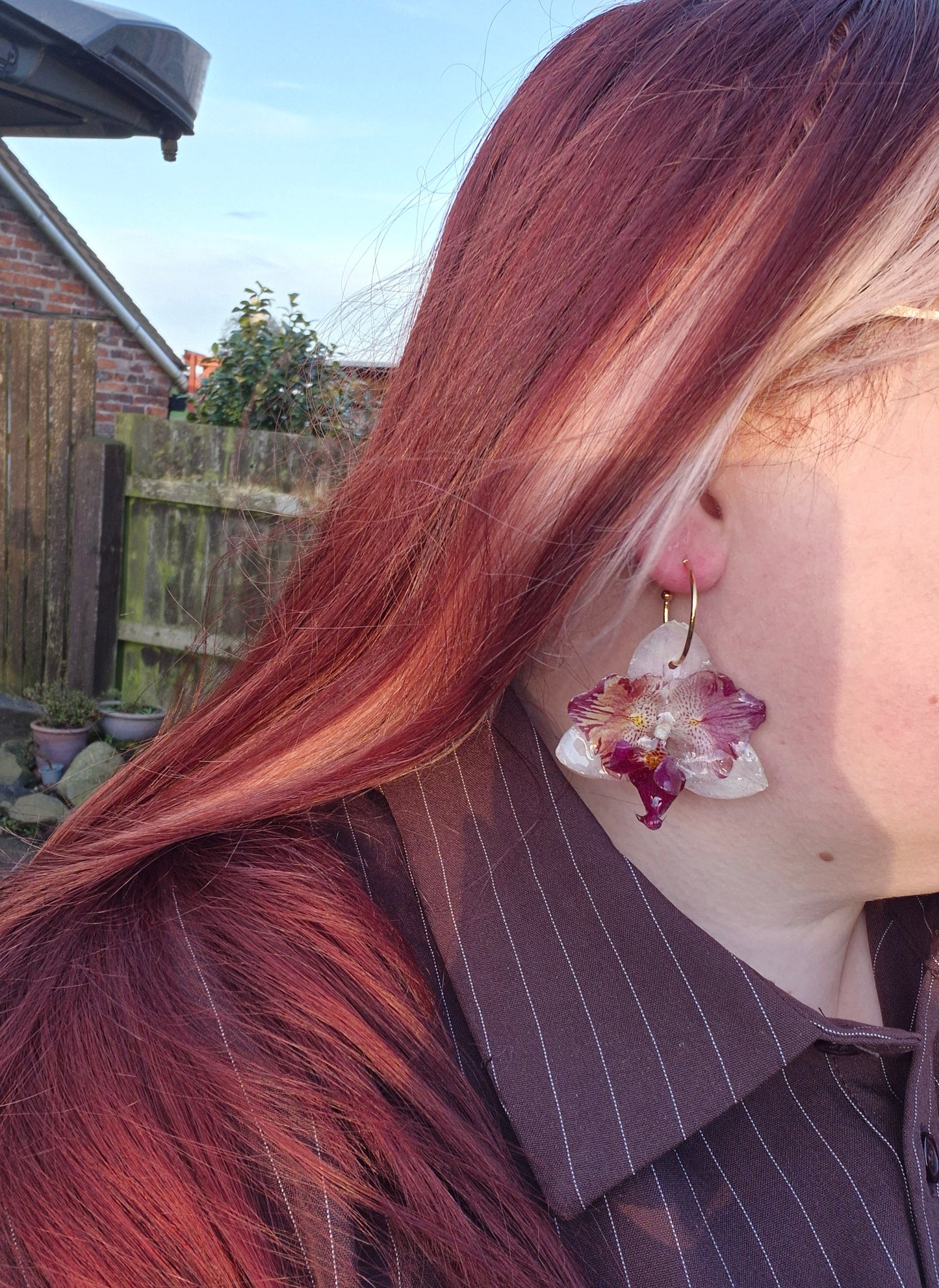 Rare peloric orchids resin earrings