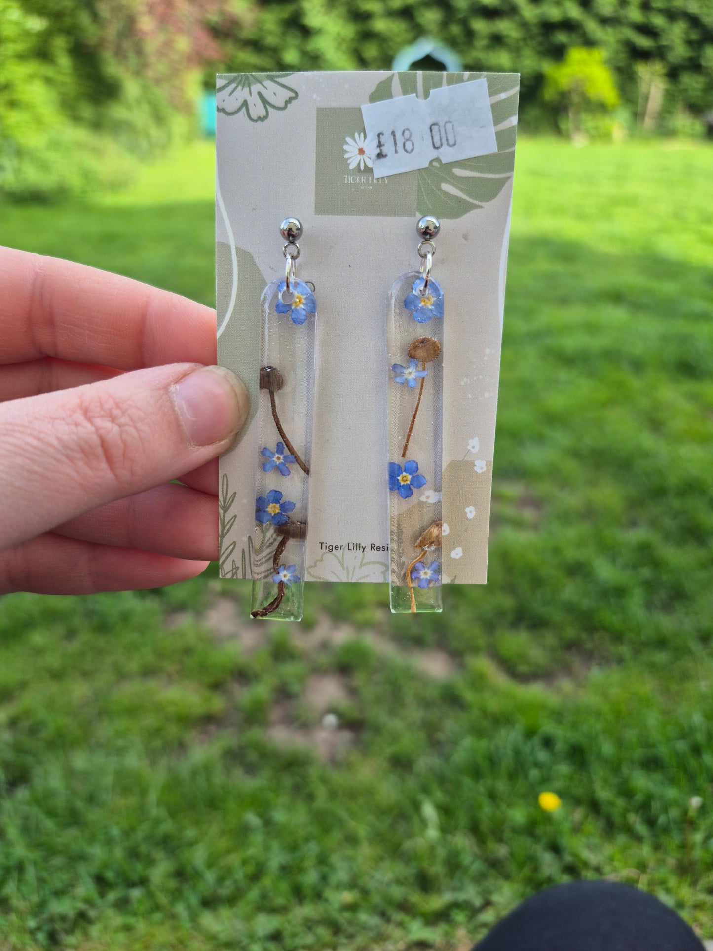 Woodland long arch earrings