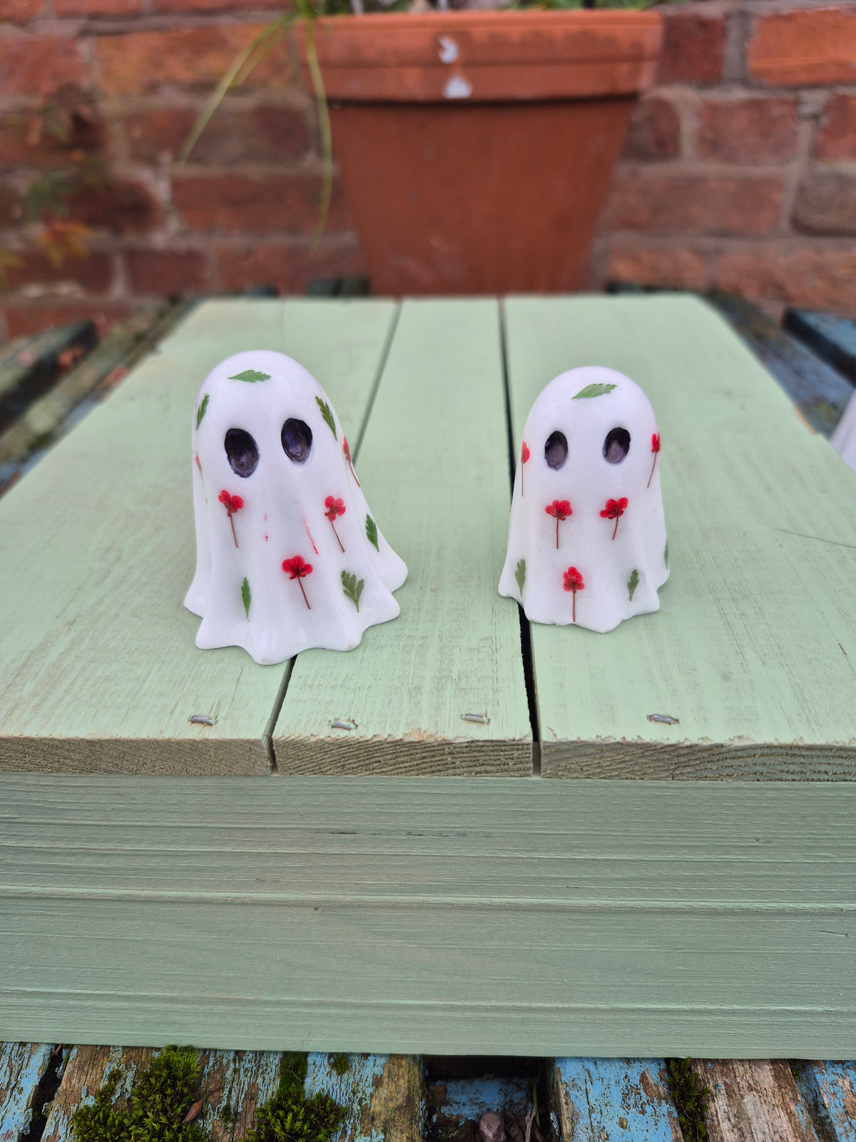 Poppy and fern leaf ghosts