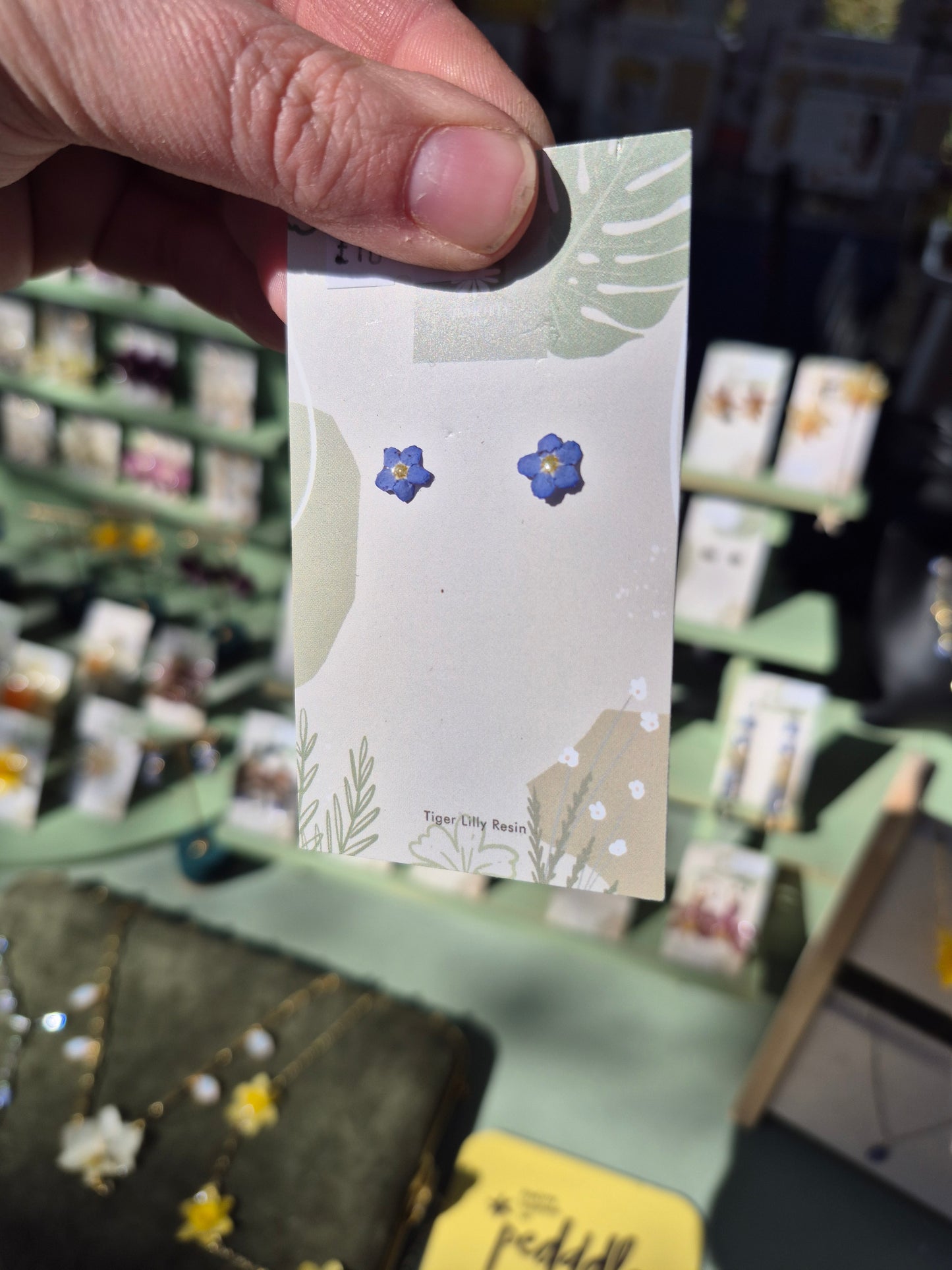 Real Forget me not studs earrings