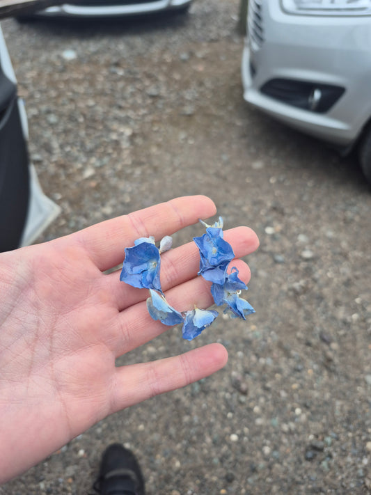 Real blue hydrangea flower hoops