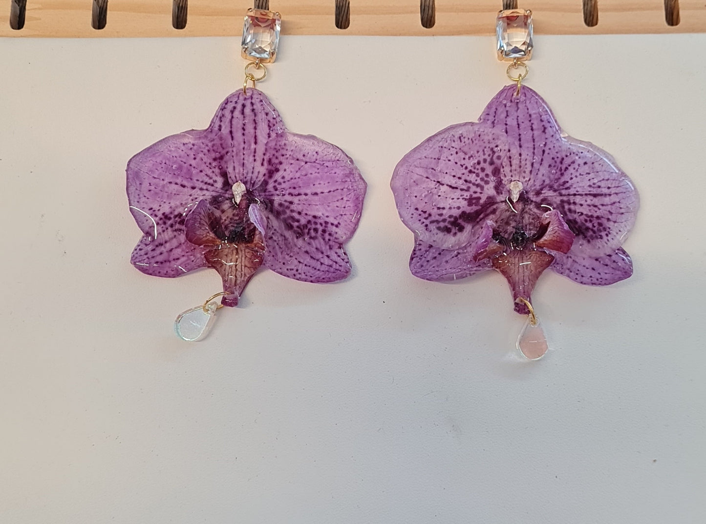 Large Purple Phalaenopsis earrings