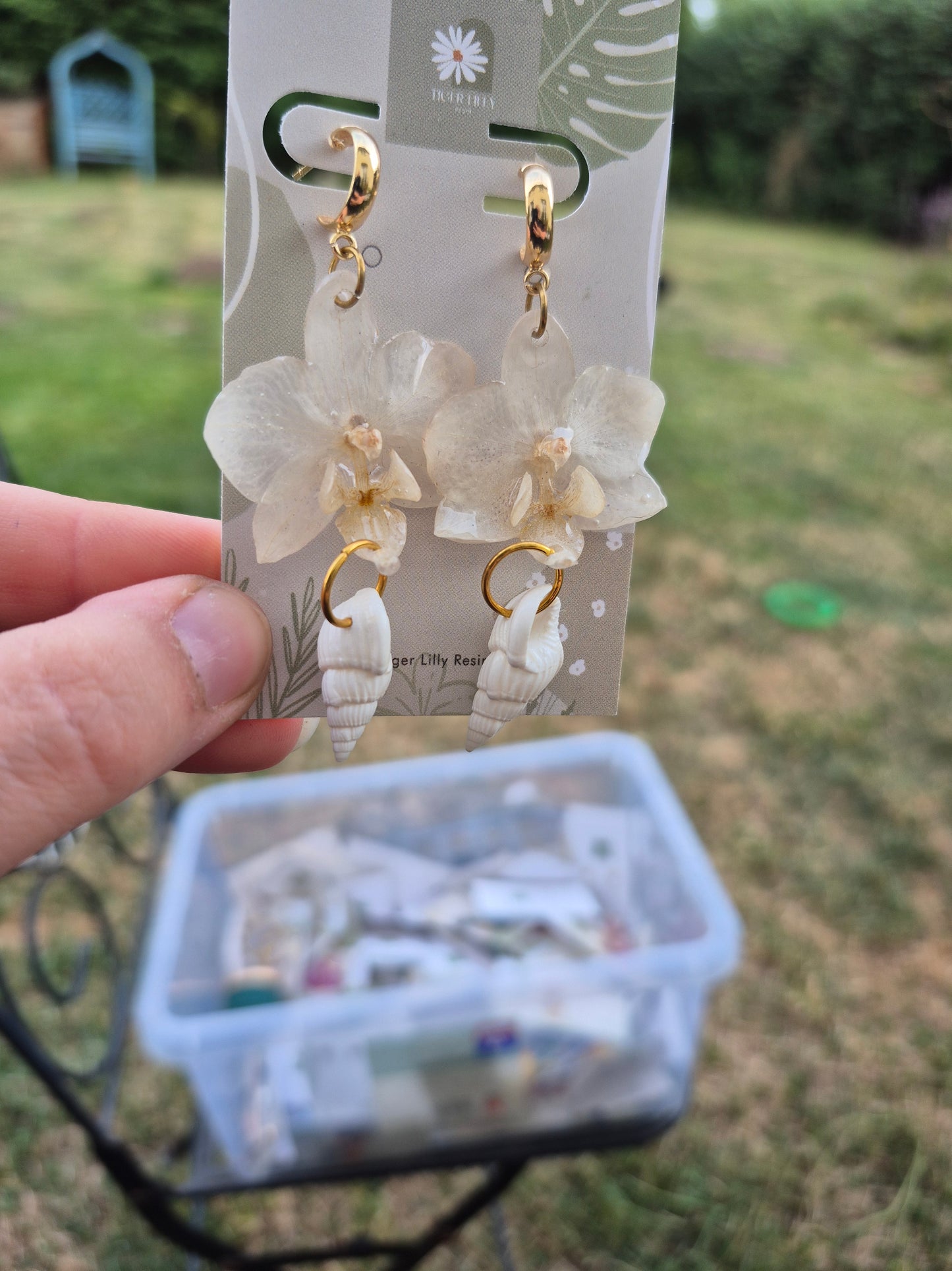 Phalaenopsis orchid earrings