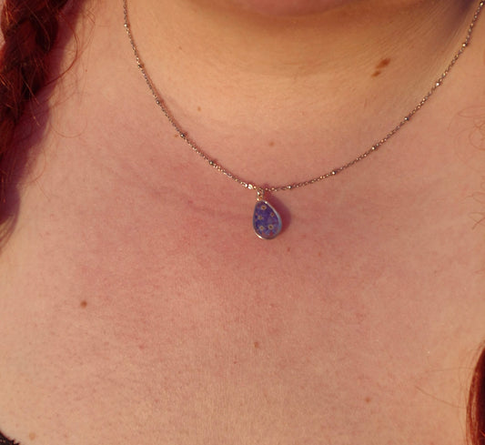 Delicate forget me not pendant