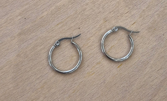 Stainless steel 19mm hoop earrings