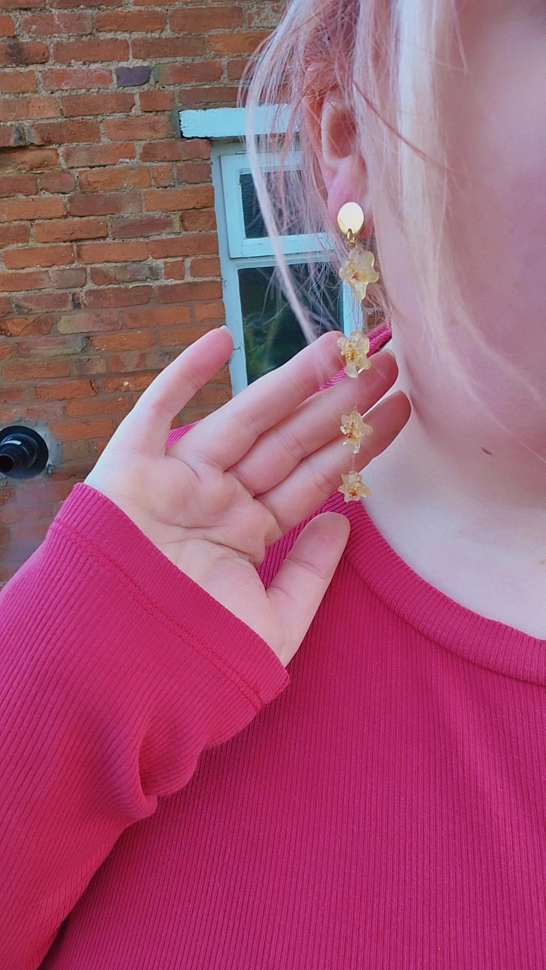 Oncidium orchid resin dangle earrings