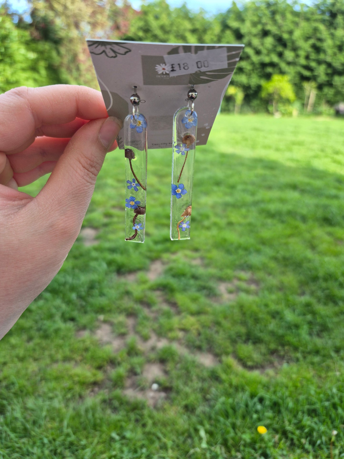 Woodland long arch earrings
