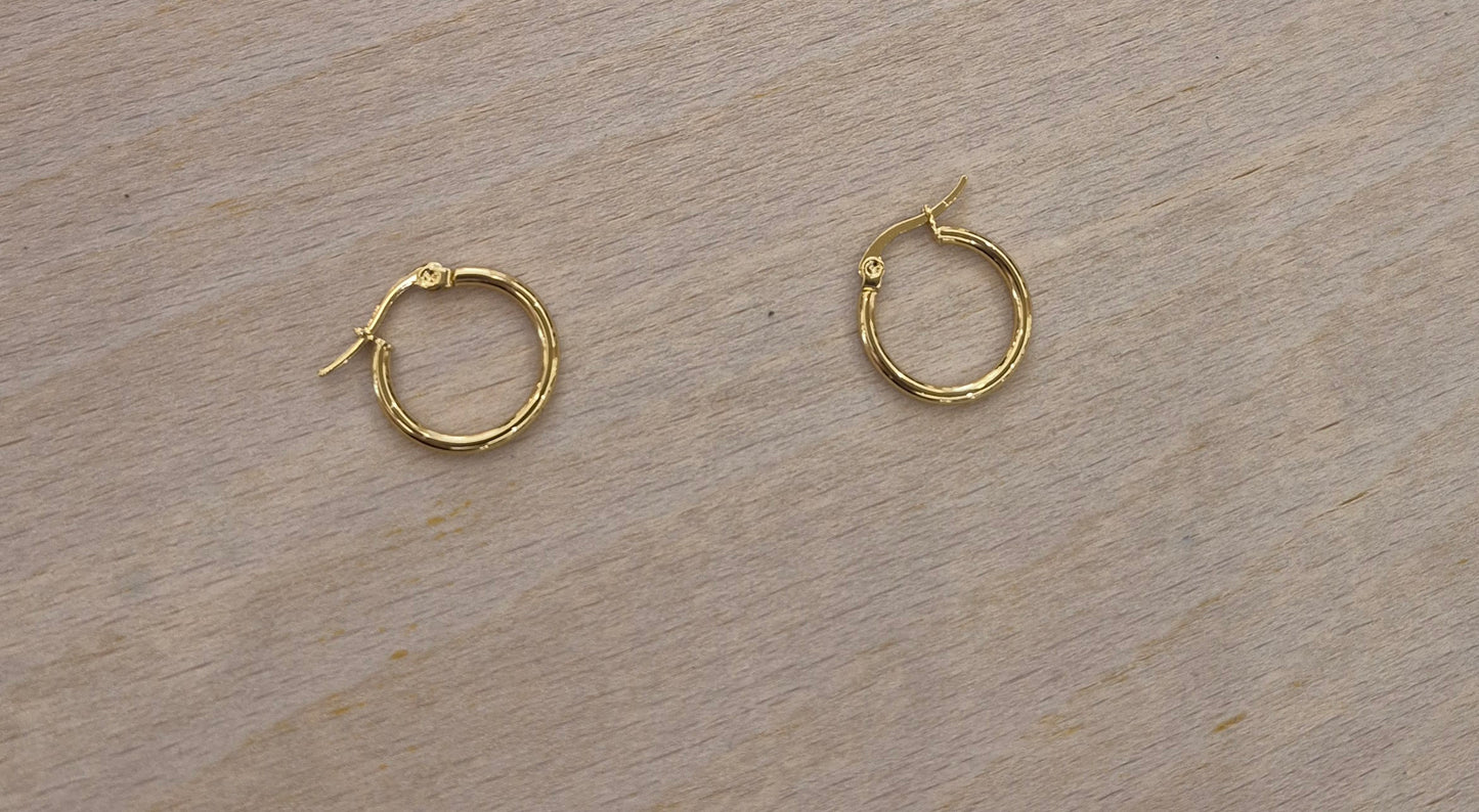Stainless steel 19mm hoop earrings
