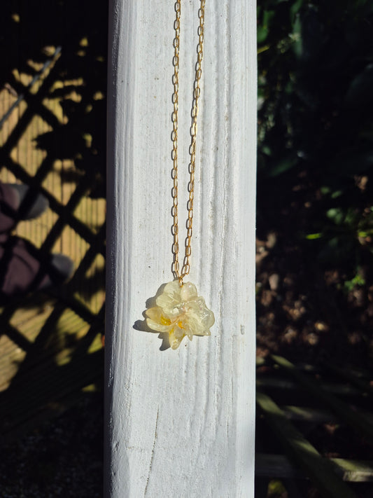 Double orchid flower necklace