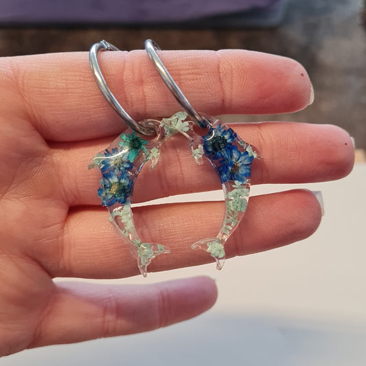 Floral Dolphin hoops