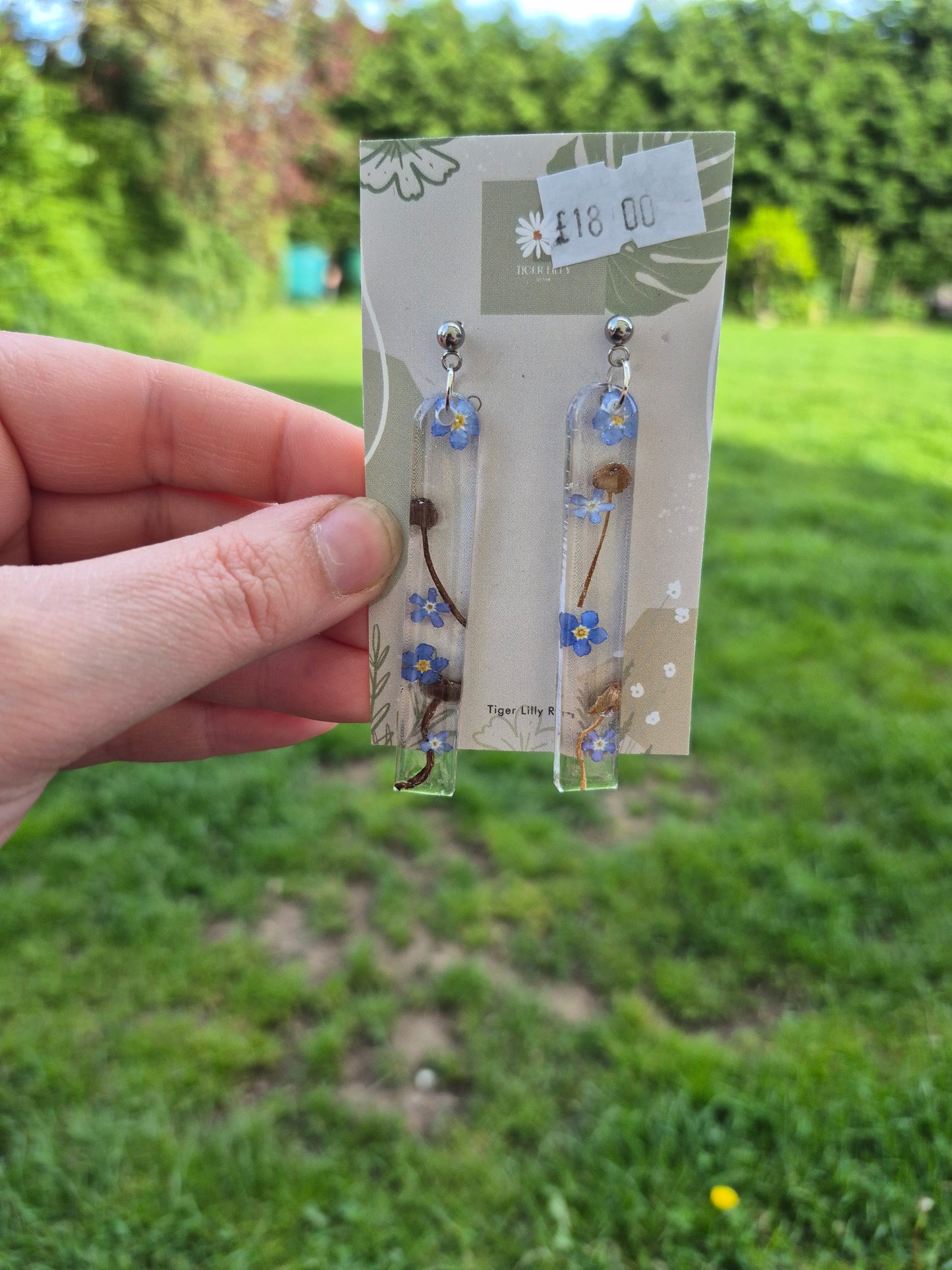 Woodland long arch earrings