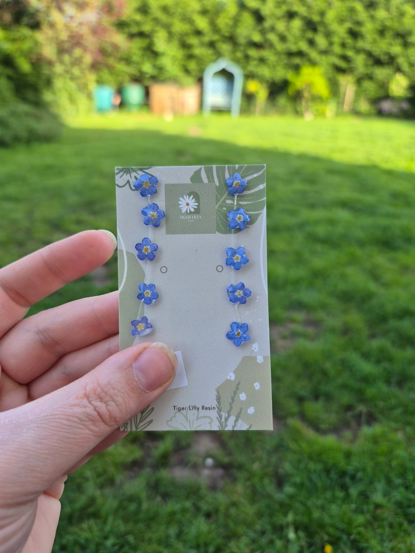 Forget me not ear dangles