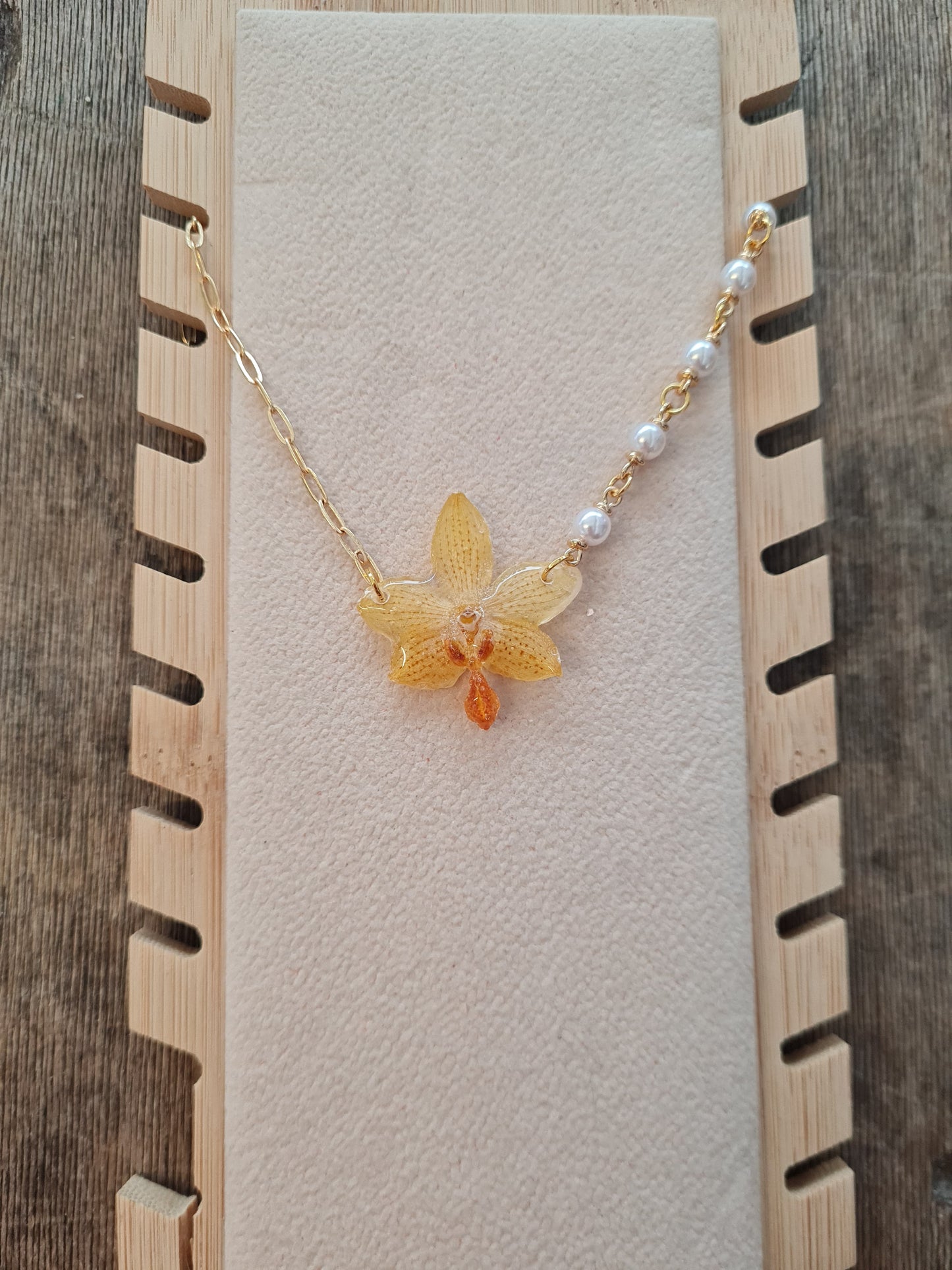 real phalaenopsis orchid necklace