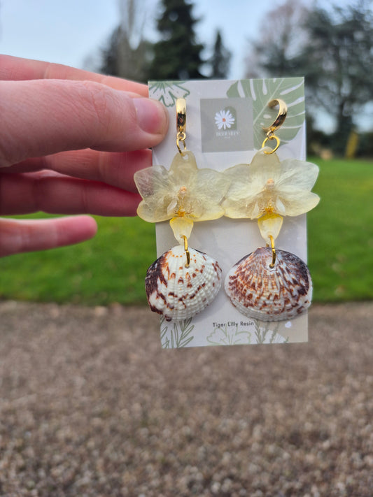 White phalaenopsis orchid beach dangles