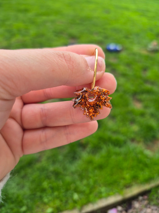 Maple leaf hoop charms