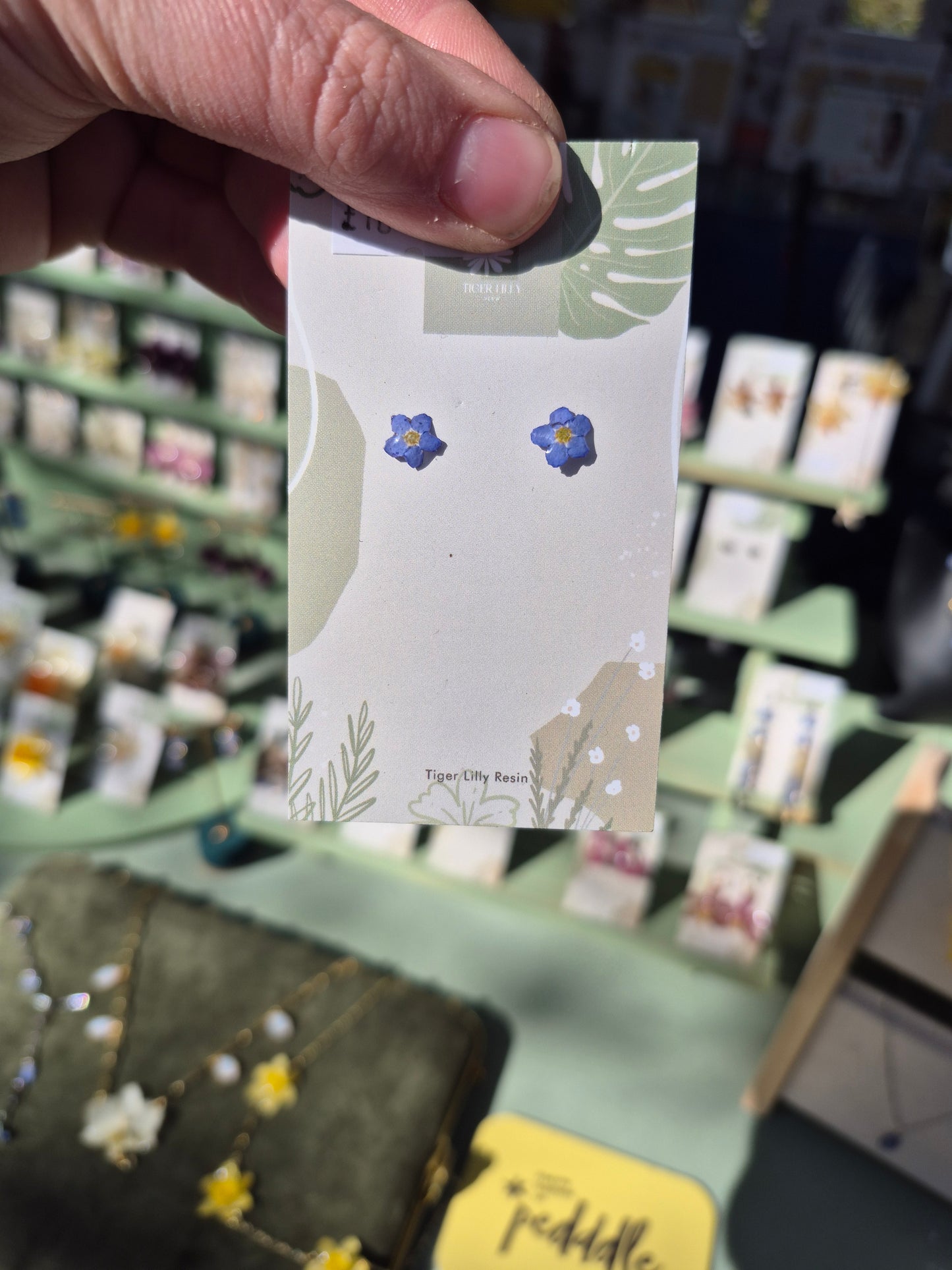 Real Forget me not studs earrings