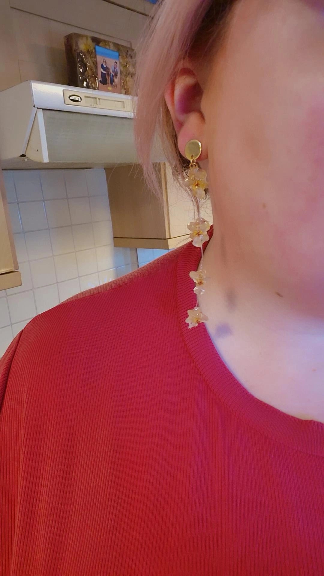 Oncidium orchid resin dangle earrings