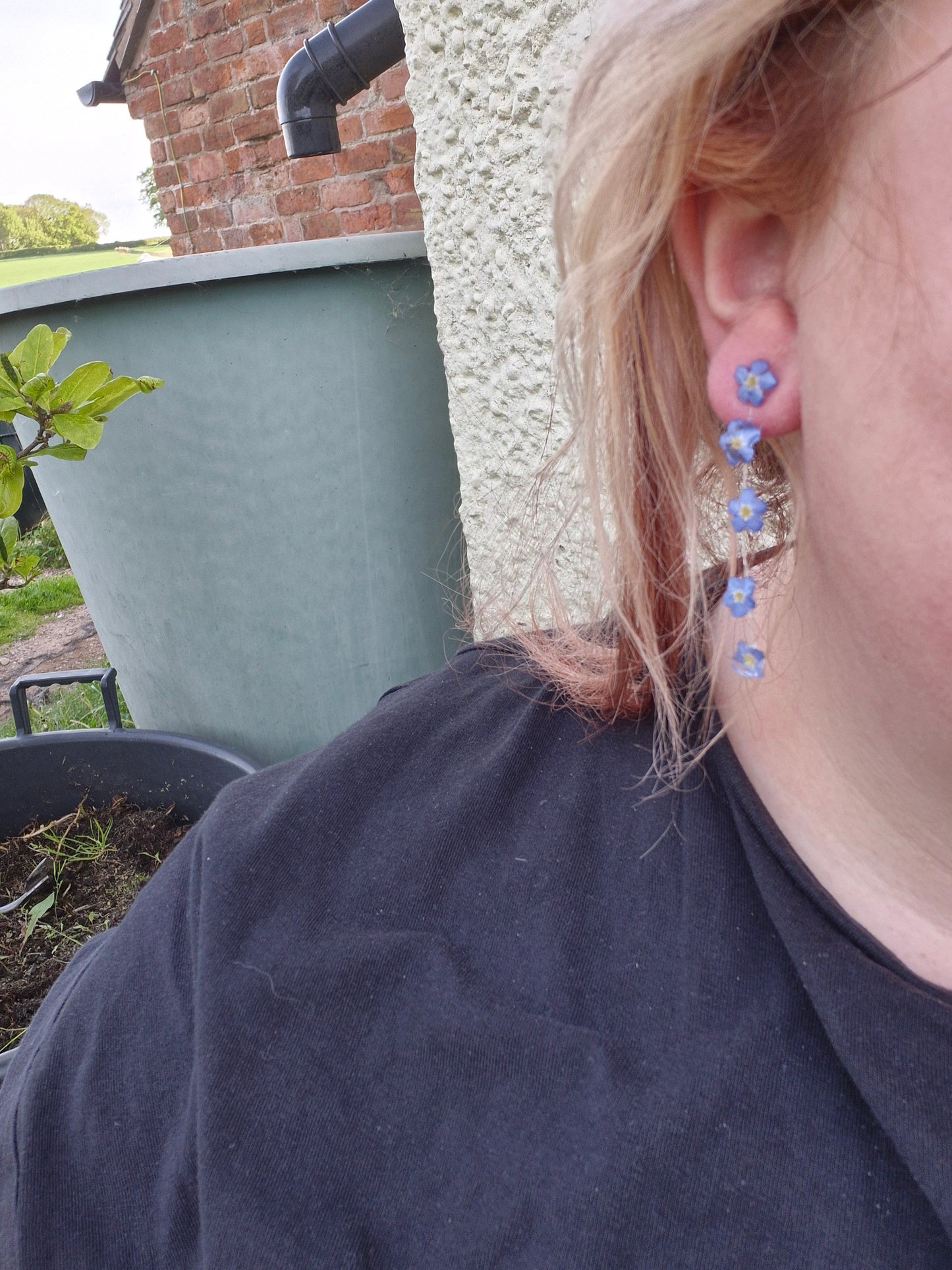 Forget me not ear dangles