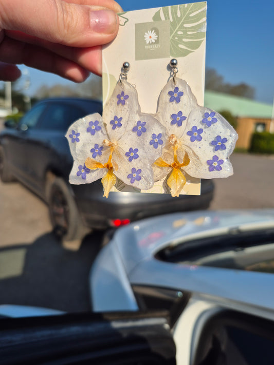 forget me not orchid earrings