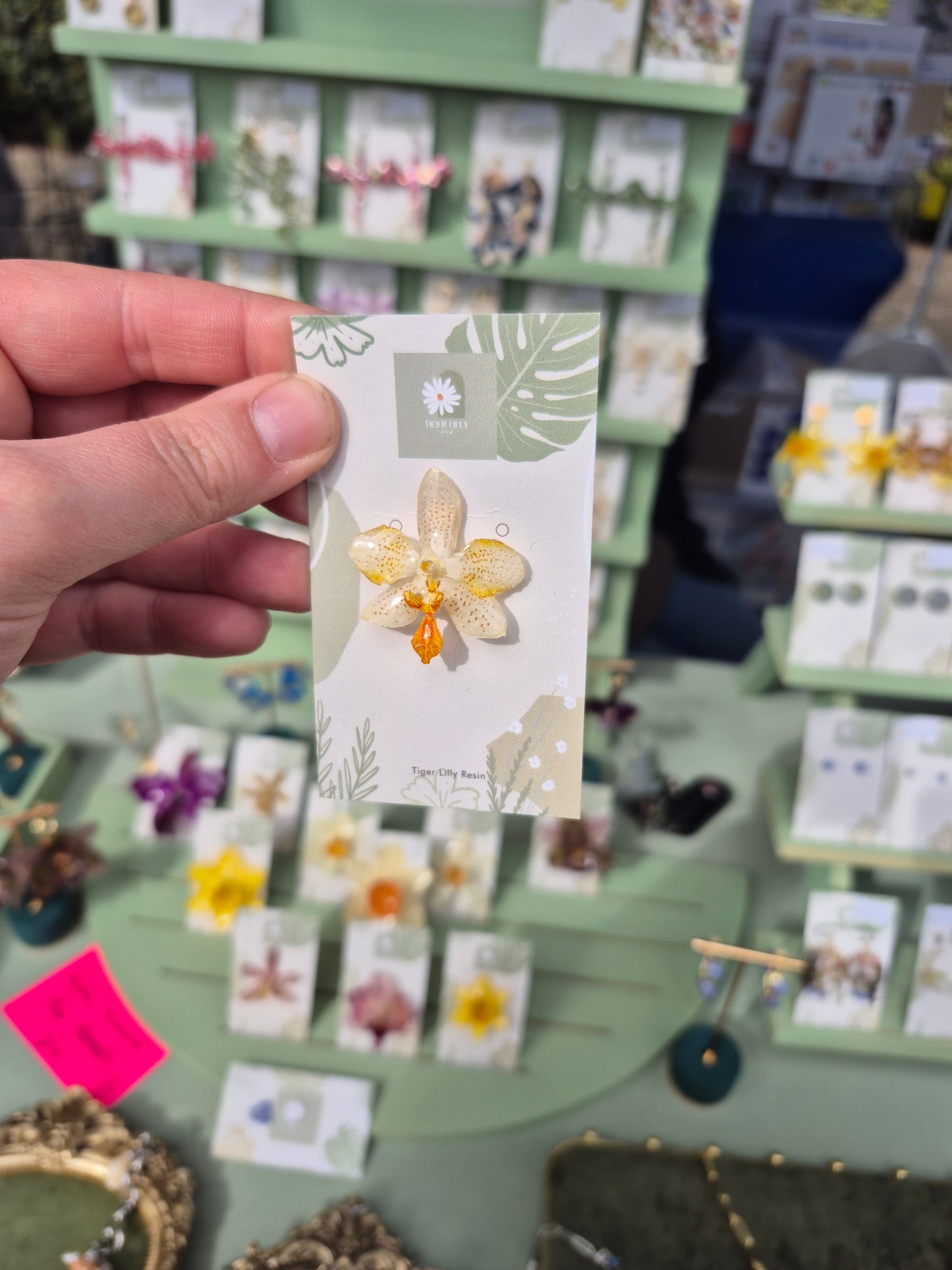 Real Phalaenopsis Mini Mark Orchid pin badge