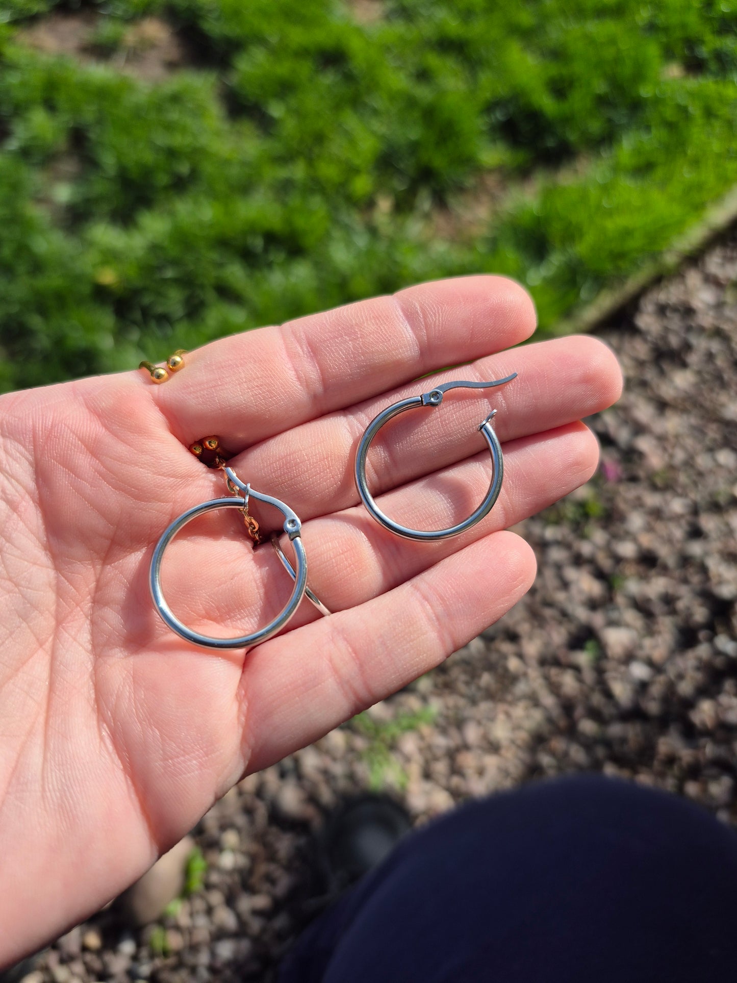 Stainless steel 19mm hoop earrings