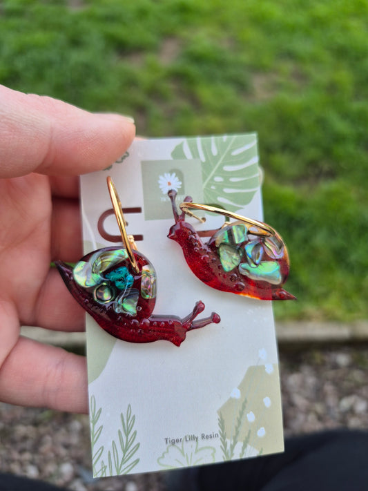 Snail hoop earrings